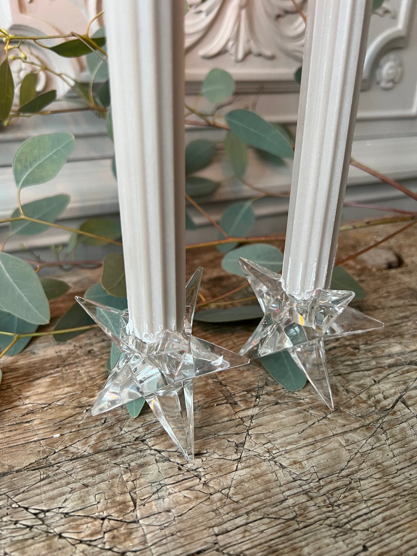 2st ljusstakar 3D-stjärna i klarglas