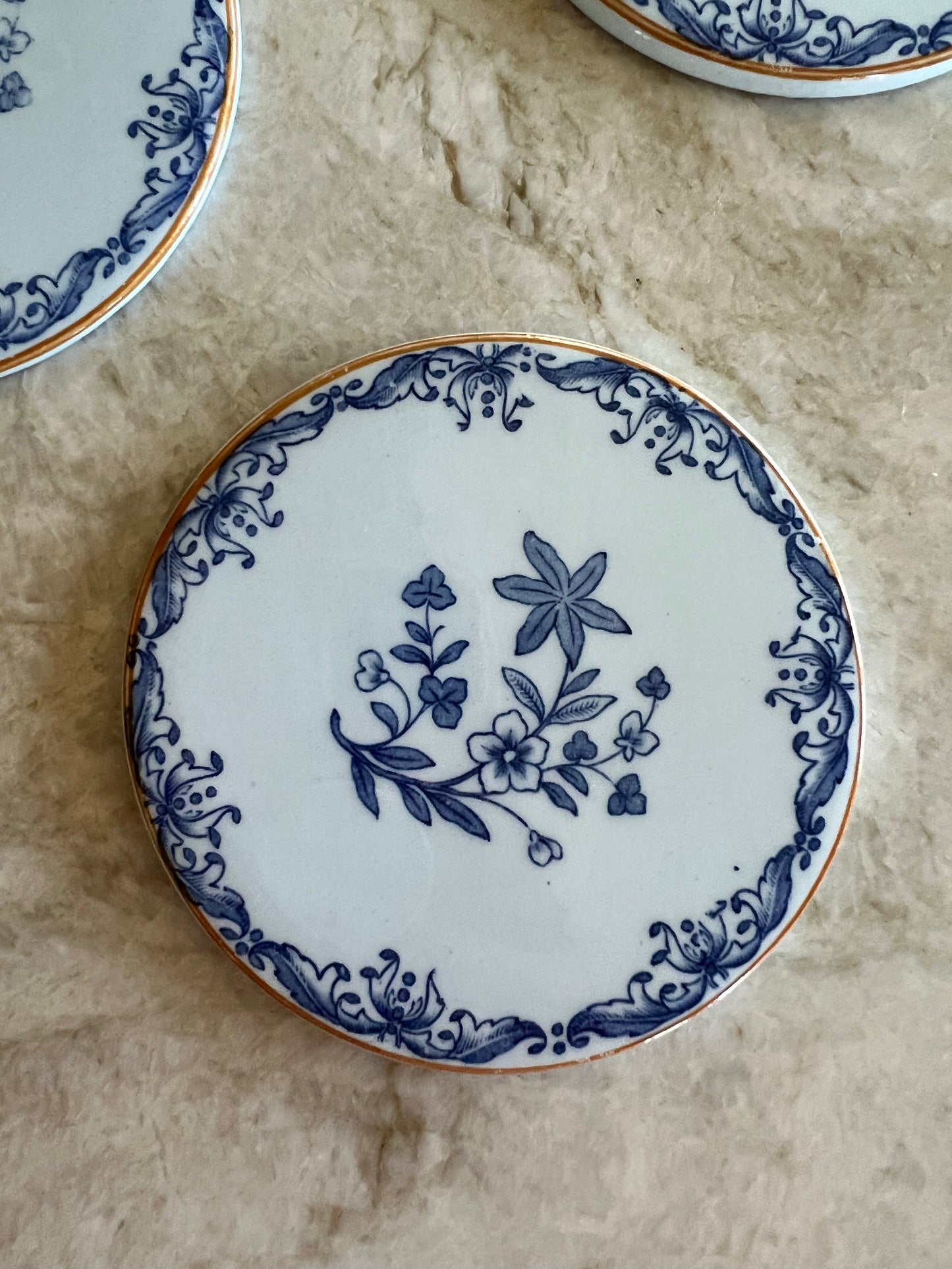 4st Glasunderlägg coasters i porslin Rörstrand Ostindia