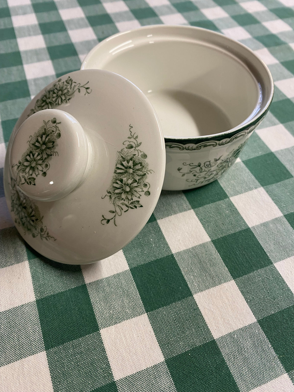 Grön Anna sockerskål i porslin
